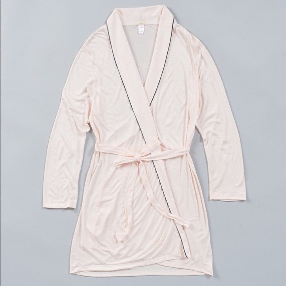 Eberjey The Wrap Robe Blush Pink Women's Size L /XL Lightweight